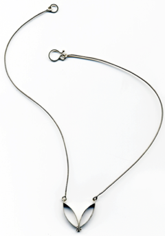 PARA $160-sterling silver necklace with sanding disk texture (16" snake chain)